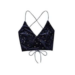 XS navy blue with stars crop top